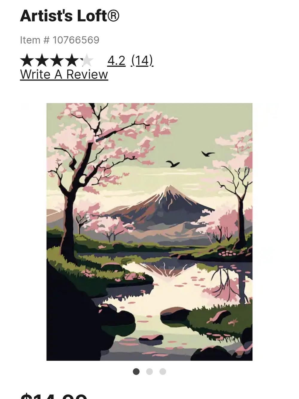 Cherry Blossom Paint By Number- Pink and Green